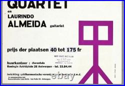 MODERN JAZZ QUARTET rare vintage original Antwerp 1964 jazz concert poster