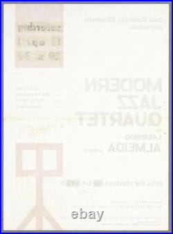 MODERN JAZZ QUARTET rare vintage original Antwerp 1964 jazz concert poster