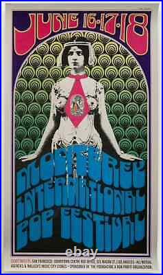 MONTEREY POP FESTIVAL -SUPERB 1967 MINT UNUSED Foil Concert Poster HENDRIX, ETC