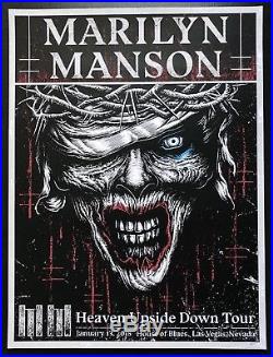 Marilyn Manson Las Vegas Concert Poster 1/13/2018 Heaven Upside Down Tour RARE