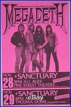 Megadeth Sanctuary Original Northwest Concert Poster
