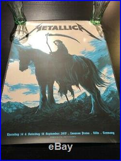 Metallica Ken Taylor concert poster screen print art Cologne Germany Koln