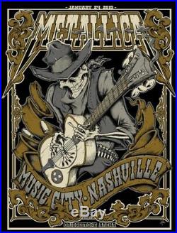 Metallica Nashville Tennessee TN 1/24/2019 Official Concert Show Poster Squindo