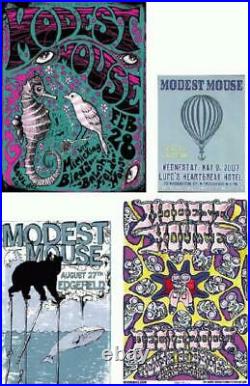 Modest Mouse 4 Piece Concert Poster Collection Lot