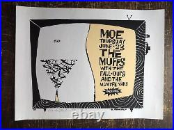 Moe- The Muffs The Fallouts concert poster s/n 27/70 Mr. Fotheringham 1994