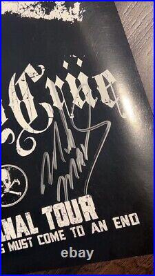 Motley Crue Final Tour Autographed Poster With Concert Pass