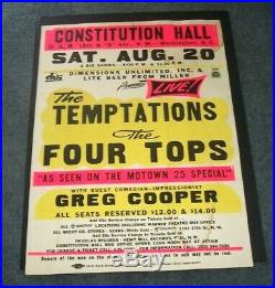 Motown Original The Temptations & 4 Tops Globe Boxing Style 89 Concert Poster
