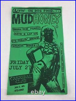 Mudhoney Grunge Bones July 27 1990 Cannibal Club Texas Concert Poster 8.5 x 14