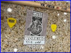 Muse 2019 Tour Poster Lithograph Concert Guitar Pick Backstage Pass & Drumstick