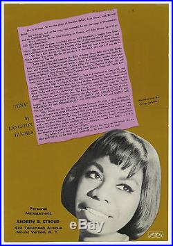 NINA SIMONE Original 1964 CARNEGIE HALL Concert Handbill / Flyer