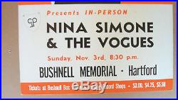 NINA SIMONE The Vogues Original 1968 Cardboard Boxing Style Concert Poster
