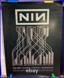 NIN Nine Inch Nails WAVE GOODBYE Concert Tour Poster 8/28-8/29 2009 Aragon Ballr