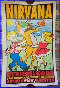 NIRVANA 1993 Concert Poster Frank Kozik Signed & Numbered #437/800 NM