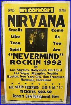 NIRVANA Nevermind Rockin 1992 Tour, 22x14 Original Vintage Concert Poster