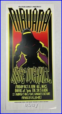 NIRVANA rare concert poster 1991 Urge Overkill Detroit Kevin Sykes