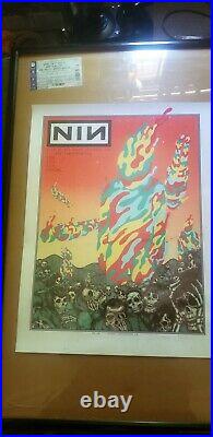Nine Inch Nails Concert Poster Red Rocks Co, Autographed And Numbered W Ticket