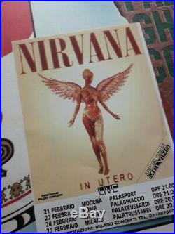 Nirvana Concert Poster 1994 Original Rome Italy #5/1000 Signed Rare Cobain Kbd