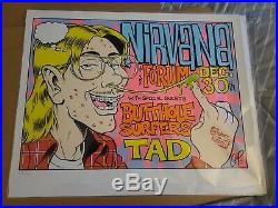 Nirvana Tad Signed Concert Poster First Printing Very Rare Original