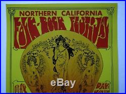 Northern California Folk Rock Festival Concert Poster May 1969 Hendrix Zeppelin