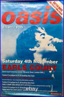 OASIS EARL'S COURT Concert Poster 04/11/95 ORIGINAL VINTAGE OASIS POSTER