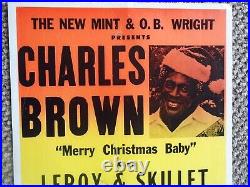 ORIGINALBLUES CONCERT POSTER-CHARLES BROWN-MERRY CHRISTMAS BABY-NEW MINT-LA-80s