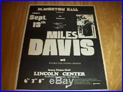 ORIGINAL 1974 MILES DAVIS CONCERT POSTER Avery Fisher Hall NYC 22 x 28 2 Sided