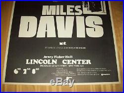 ORIGINAL 1974 MILES DAVIS CONCERT POSTER Avery Fisher Hall NYC 22 x 28 2 Sided
