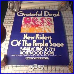 ORIGINAL Grateful Dead June 17, 1972 @ Hollywood Bowl Concert Poster
