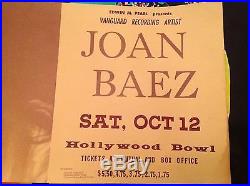 ORIGINAL JOAN BAEZ HOLLYWOOD BOWL CONCERT POSTER OCTOBER 12, 1963 (53 years old)
