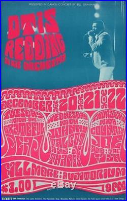 OTIS REDDING GRATEFUL DEAD BG43 FILLMORE vintage concert poster BILL GRAHAM 1966