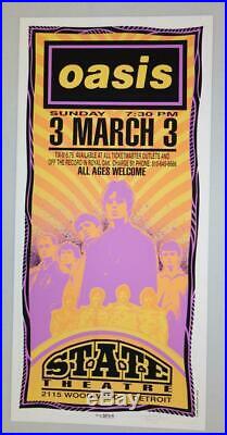 Oasis Detroit MI 1996 Original Concert Poster Arminski Silkscreen