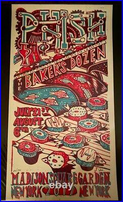 Official Phish Bakers Dozen Concert Poster Jim Pollock Linocut Signed Numbered