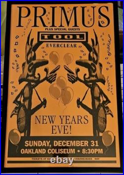 Orig. Primus TOOL New Year's Eve Promo Concert Poster Framed Oakland 1995! NOS