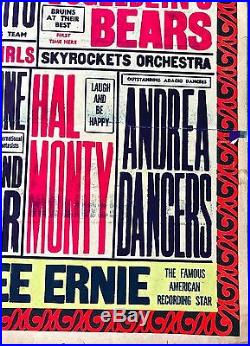Original1954 Johnnie Ray London Palladium Broadside Rock & Roll Concert Poster