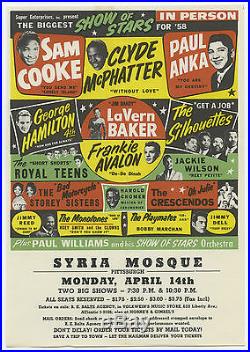 Original 1958 SAM COOKE Jackie WIlson LaVERN BAKER JIMMY REED Concert Handbill