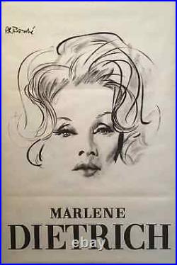 Original 1965 Marlene Dietrich Concert Poster by René Bouché