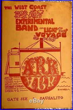 Original 1967 West Coast Pop Art Experimental Band The Ark Marin Concert Poster