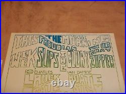 Original 1967 Wildflower, Freudian Slips At The Ark In Sausalito Concert Poster