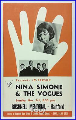 Original 1968 NINA SIMONE The Vogues Cardboard Boxing Style Concert Poster