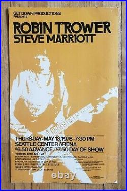 Original (1976) ROBIN TROWER Procol Harum Seattle Cardboard Concert POSTER