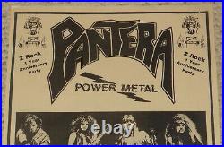 Original 1988 Pantera Concert Poster Arcadia Theater Dallas TX Power Metal Tour