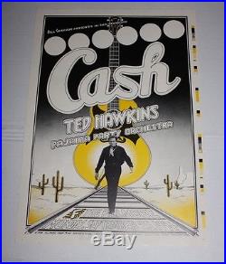 Original 2 Sided Johnny Cash Concert Poster