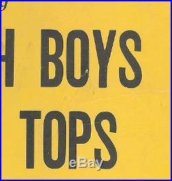 Original BEACH BOYS, BOX TOPS cardboard concert poster Pittsfield, MA 1968 rare