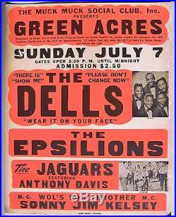 Original Boxing Style Doo Wop Concert Poster The Dells, Epsilons, Jaguars, 1968