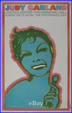 Original CONCERT Poster Judy Garland Seymour Chwast 1967 NYC Lincoln Center