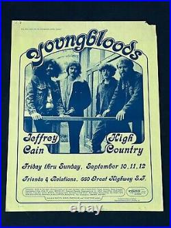 Original Concert Poster 1971 Friends & Relations Great Highway Youngbloods AOR