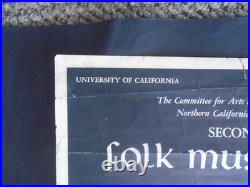 Original Concert Poster 6/28/1959-berkeley Folk Festival-peter Seeger Alan Lomax