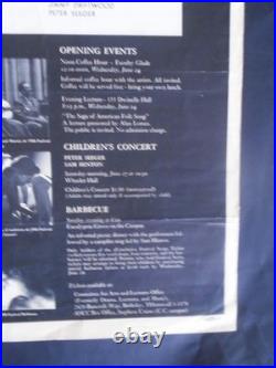 Original Concert Poster 6/28/1959-berkeley Folk Festival-peter Seeger Alan Lomax