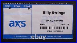 Original Concert Poster & Ticket-billy Strings-april 9,2022-#81/300