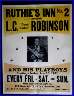 Original Concert Poster-l. C Good Rockinrobinson Ruthies-berkeley-tilghman 1971